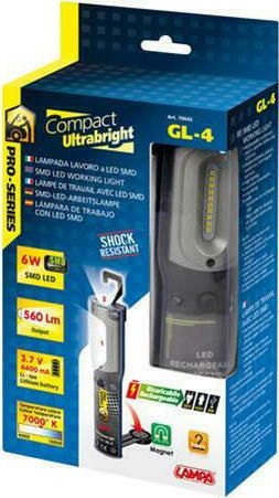 Rechargeable Workshop Light LED IP54 Dual Function with Brightness up to 560lm GL-4