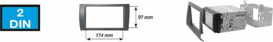 Phonocar DIN Fascia Panels 2 Din Grey for Fiat Punto 2004-2012