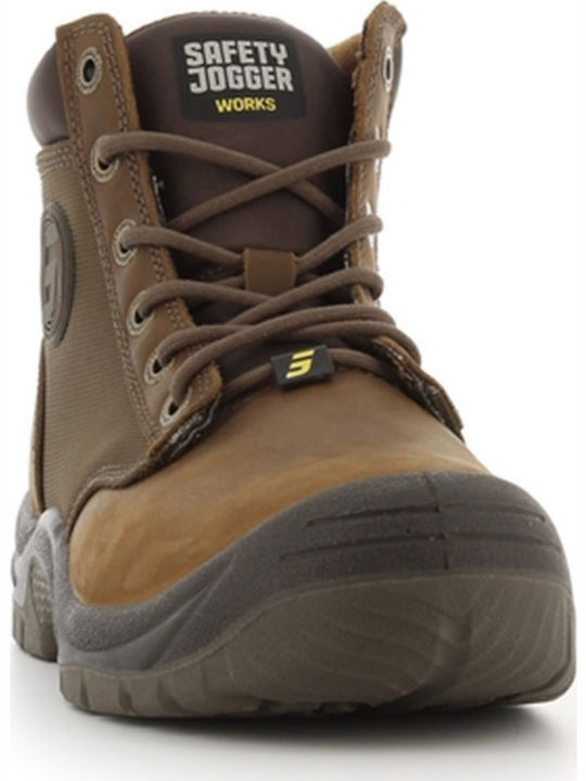 Safety Jogger Dakar Waterproof Boots Safety Brown S3 with Certification P,SRC