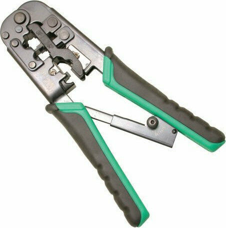 Proskit Ethernet Internet Cable Crimping Plier RJ12, RJ11, RJ45, RJ10 with Cable Cutter & Ratchet Mechanism (Length 180mm)