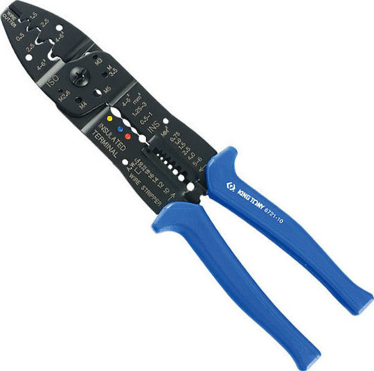 King Tony Crimping Pliers for Cross-Section Range 0.5 - 6mm² with Stripper Skinner (Length 250mm)