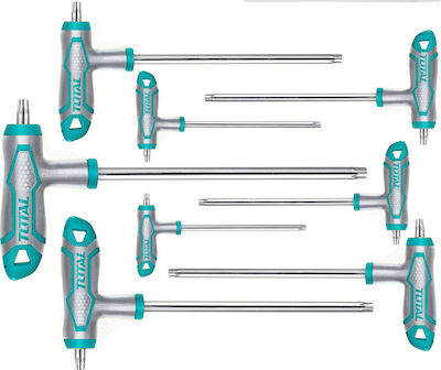 Total Сет от 8 Torx ключа във форма T-образен елемент