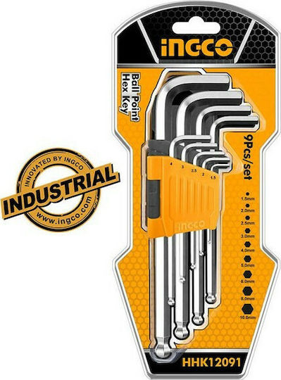 Ingco Set 9 Allen Wrenches L