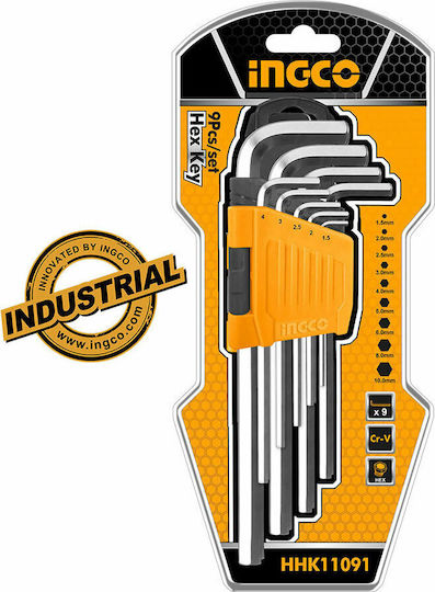 Ingco Set 9 Allen Wrenches L