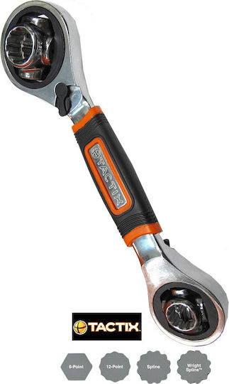 Tactix Double Polygon Wrench Straight with Ratchet Mechanism 900106