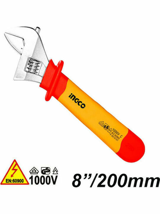 Ingco French Wrench with Adjustable Opening 24mm and Anti-Slip Handle 200mm