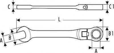 Expert Tools Cap flexibil Germano-polygon Inel cu clichet 14mm 1buc