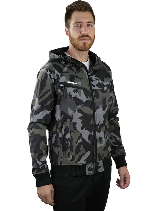 Χειμωνιάτικο Μπουφάν Softshell Αδιάβροχο και Αντιανεμικό Camo Black / Khaki