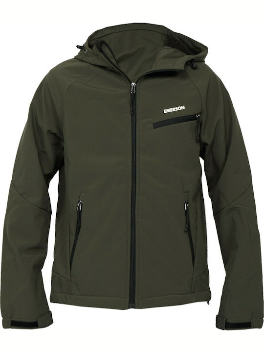 Winter Jacket Softshell Waterproof and Windproof Army Green