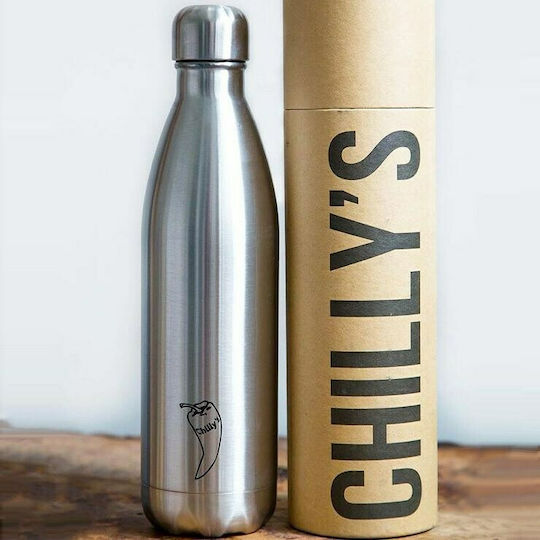 Chilly's Original Μπουκάλι Θερμός Ανοξείδωτο BPA Free 750ml Ασημί