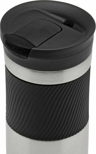 Contigo Byron SS Pahar Termos Oțel inoxidabil Fără BPA 470ml Argintiu cu Mustiuc