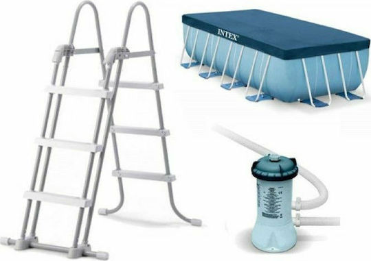 Intex Prism Metal Frame Piscină PVC 10.874lt Cu Cadru Metalic 488x244x107cm Gri