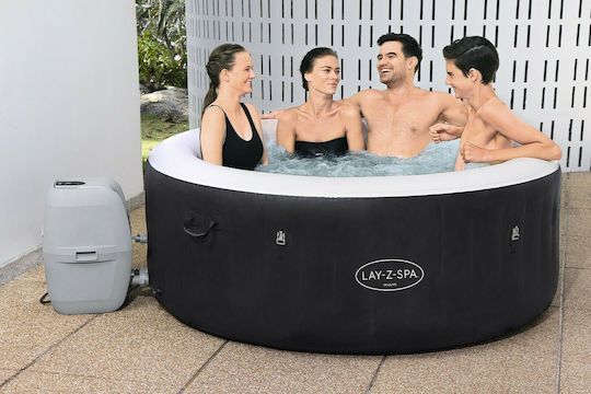 Bestway Piscină Rotundă 669lt Gonflabilă Cu Hidromasaj Neagră