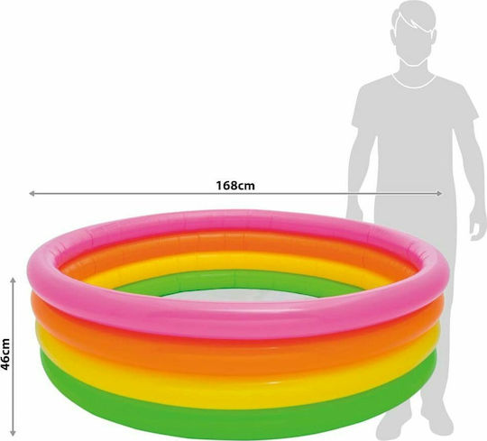Intex Sunset Glow Children's Round Swimming Pool 780lt Inflatable 168x46cm Sunset Glow