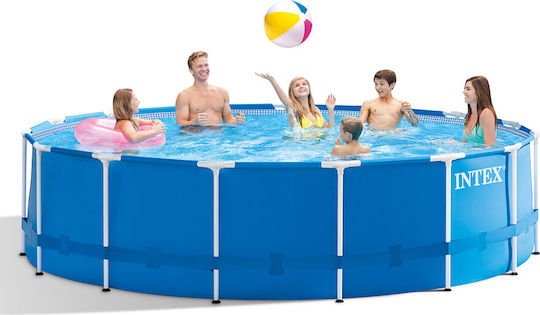 Intex Runde Schwimmbecken PVC 16805lt mit Metallic-Rahmen 457x122cm Blau