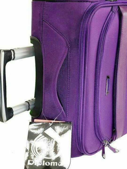 Diplomat Large The Atlanta Collection Large Fabric Travel Suitcase Purple with 4 Wheels Height 78cm