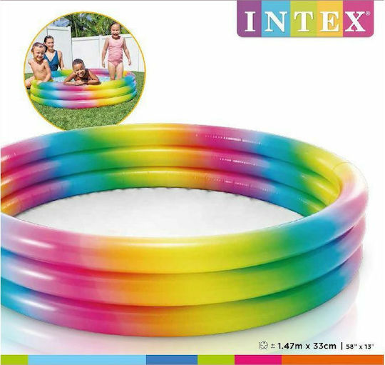 Intex Rainbow Ombre Children's Round Swimming Pool 330L Inflatable 147x33cm