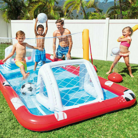 Intex Action Sports Play Center Piscină Pentru Copii 470lt Gonflabilă 325x267x102cm Roșie