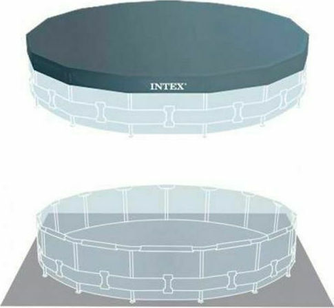 Intex Prism Frame Στρογγυλή Πισίνα 14614lt με Μεταλλικό Σκελετό 457x107εκ. Γκρι