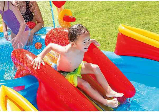 Intex Rainbow Ring Play Center Children's Round Swimming Pool 206lt Inflatable 297x135cm Light Blue