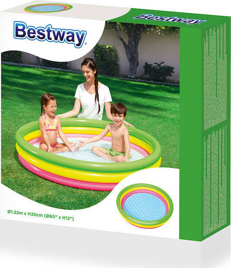 Bestway Παιδική Στρογγυλή Πισίνα PVC 211lt Φουσκωτή 152x30εκ.