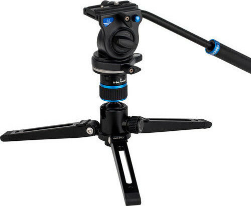 Benro MCT28AFS2 Aluminium Monopod & S2 Videokopf aus Aluminium mit Dreibeinbasis mit Hydraulischer Kopf und Belastbarkeit 2,5kg