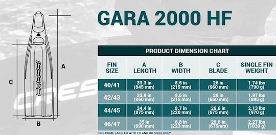 CressiSub Плавници Гмуркане Gara 2000 HF Черни