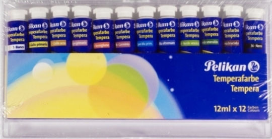 Pelikan Tempera Tempera Paints Multicolour in Tube 12ml 12pcs