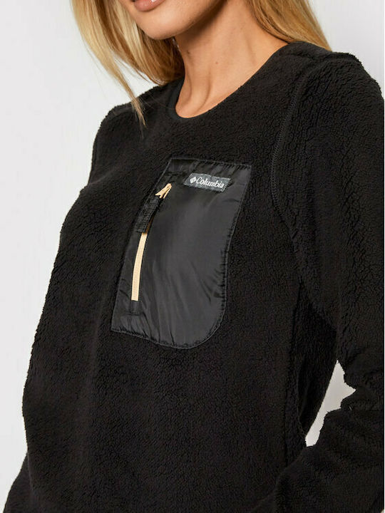 West Bend Winter Women's Fleece Blouse Long Sleeve Black