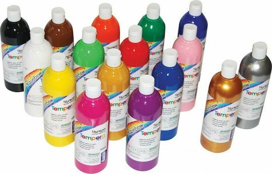 Rainbow Tempera Colour Paint Bottle 500ml Yellow