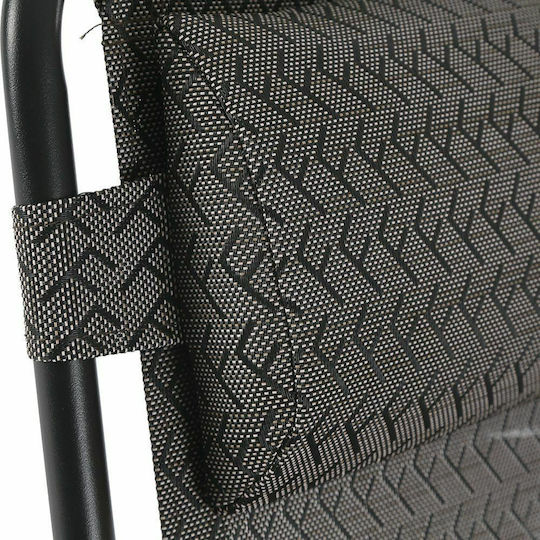Escape Lounger-Armchair Beach with Recline Multiple Slots Black 66.5x54x114cm
