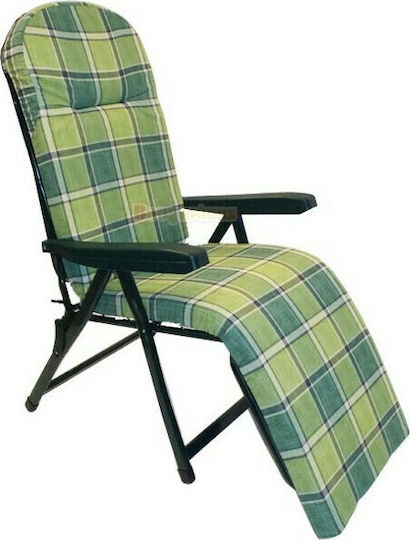 Campus Lounger-Armchair Beach with Recline 6 Slots Green 60cm
