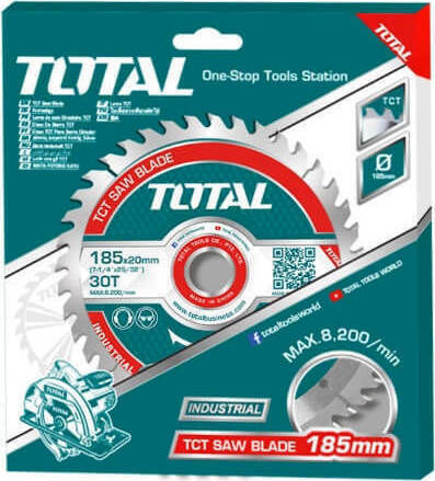 Total Δίσκος Κοπής Ξύλου με 30 Δόντια 185mm 2τμχ