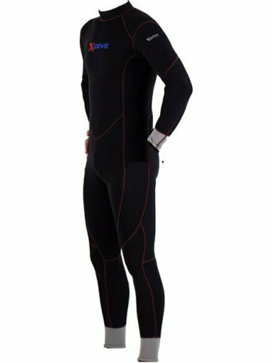 XDive Vortex Jumpsuit Wetsuit Double-Lined with Zip Black / Grey 3mm