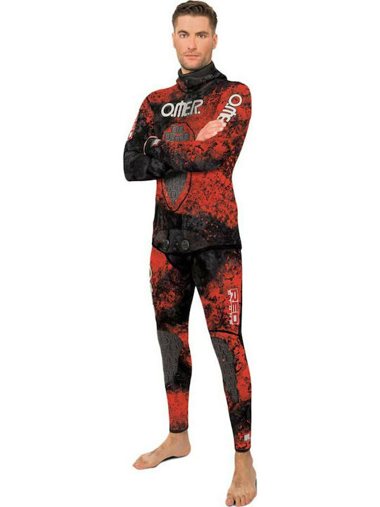 Omer Red Stone Divisible Wetsuit for Speargun Camouflage Red 3mm