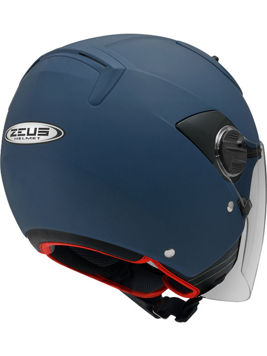 Zeus ZS-213 Matt Dark Blue Motorcycle Helmet Jet DOT / ECE 22.05 1050gr with Sunvisor 28605463
