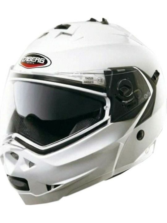 Caberg Duke Metal White Κράνος Μηχανής Flip-Up 1550gr με Pinlock και Sunvisor