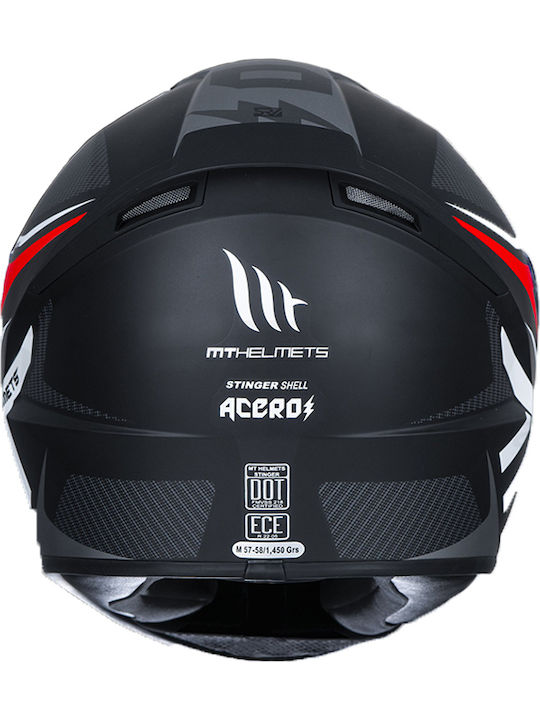 MT Stinger Acero Mat Black/Grey Κράνος Μηχανής Full Face 1450gr