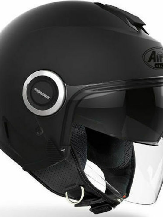 Airoh Helios Black Matt Κράνος Μηχανής Jet ECE 22.06 1250gr με Sunvisor