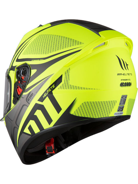 MT Stinger Acero Mat Fluo Yellow Κράνος Μηχανής Full Face 1450gr