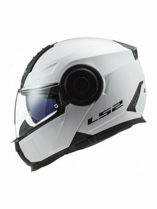 LS2 Scope FF902 Solid Alb Casca Moto Flip-Up ECE 22.05 1650gr cu Sunvisor