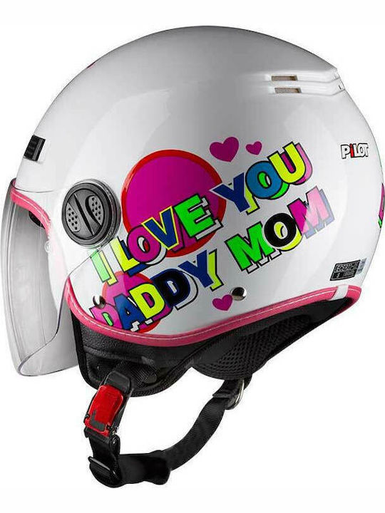 Pilot Fazer Junior Pink Kids Motorcycle Helmet Jet ECE 22.05 900gr