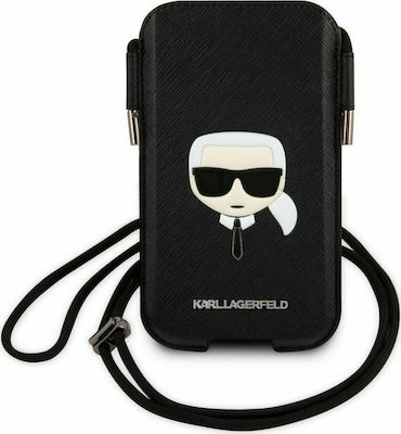 Karl Lagerfeld Saffiano Karl Head S/M Sock & Pouch Black