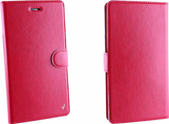 Volte-Tel Universal Leather Book Magnet Caz carte până la 5.7" Roșu