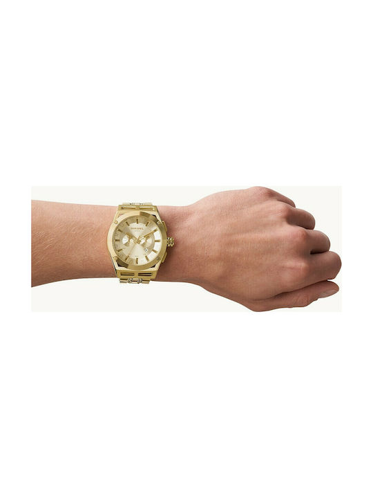 Diesel Timeframe Watch Chronograph Battery with Gold Metal Bracelet