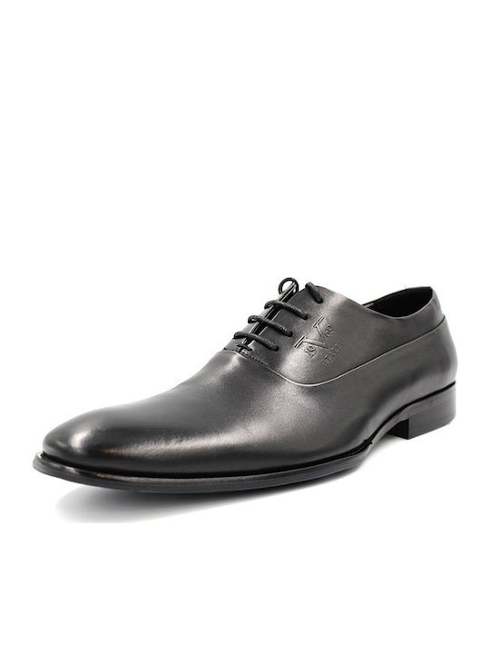 19V69 Men's Leather Dress Shoes Black