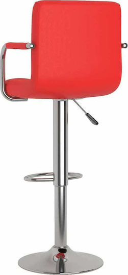 Taburete Bar Cu Spătar și Înălțime Reglabilă Roșii 2 Buc 48x47x90-111 cm