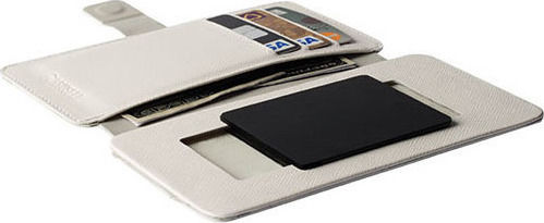 Krusell Leather Malmo Flipwallet Slide 5XL Caz carte până la 5.5" Alb