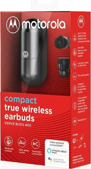 Motorola VerveBuds 400 Bluetooth-Freisprecheinrichtung Kopfhörer mit Ladeetui Schwarz