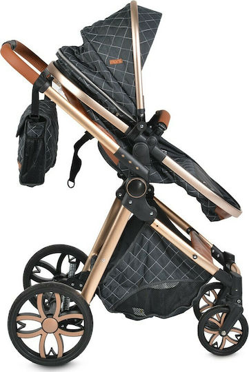 Cangaroo Alma Adjustable 3 in 1 Baby Stroller Suitable for Newborn Dark Grey 7.5kg